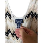 Vintage Scoop Y2K Chevron Print Sleeveless Sweater Dress Size XXL Tan Photo 5