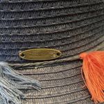 Panama Jack  Women's Blue Straw Floppy‎ Beach Pool Hat Tassels Packable One Size Photo 4