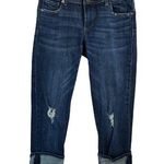 Kut From The Kloth  Cameron Jeans Distressed Cuffed Ankle Straight Leg 4 Crop Y2K Photo 0