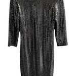 RN Studio by Ronni Nicole Sequin Cocktail Dress 3/4 Length Long Sleeve Size 4 Black Photo 0