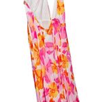 SAU LEE Bright Pink Floral Plunge Neckline Super Wide Leg Juliana Jumpsuit 2 Photo 5