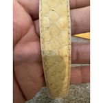 Dame Genuine Snakeskin Women's Yellow Belt Deco Gold Silver Hook Buckle Brown Photo 8