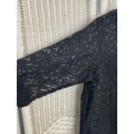 Source Unknown Sheer Black Cutout‎ Button-Front Blouse Romantic Boho Gothic Layering Shirt Photo 13