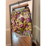 Adrienne Vittadini ‎ Floral A Line Skirt Size 6 Green/Purple Photo 2