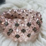 Chunky Light Pink Beaded Bling Stretchy Bracelet Photo 1