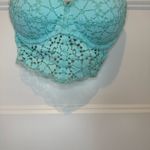 PINK - Victoria's Secret Victoria’s Secret Pink Aqua Blue Lace Pushup Bralette Bra Size XS Photo 2
