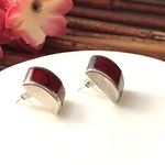 Silpada  Sterling Silver Post Earrings Red Photo 4