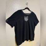 Alfred Dunner Embellished Butterfly Short Sleeve Top | Shirt | Tee Black Size XL Photo 2