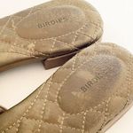 Birdies  Size 6 The Songbird Mules Khaki Green Satin Quilted Mule Flat Slip On Photo 2