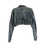 Levi's distressed denim jacket, Cropped denim Trucker jacket, women's size L Photo 2