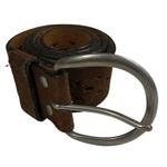Boutique Brown Leather Perforated Thick Belt Photo 0