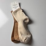 American Eagle  Outfitters Boyfriend Style Three Pack Brown and Cream Socks NWT Photo 2