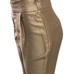 ZARA  Rose Gold Textured Satin Shine High Rise Pants Zip Side Faux Pockets Small Photo 1