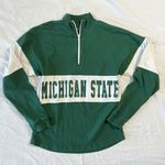 Spirit Jersey  Michigan State University Spartans Small Long Sleeve Green White Photo 0