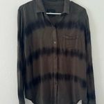 Rails  Hunter Tie Dye Herringbone Button Up Shirt Olive Green Black Waves Medium Photo 0
