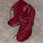 Bella Marie Was $39 now $20 platform booties in cranberry red size 10 tall Photo 7