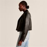 Abercrombie & Fitch Faux Leather Moto Jacket Vegan Biker Jacket Black Small Photo 4