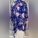 Knox Rose Blue Floral Kimono With Tassels size XS/S Photo 3