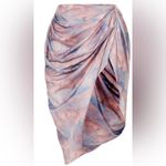 Pretty Little Thing Pretty Little Things BLUE RENAISSANCE CLOUD PRINT RUCHED SIDE MIDI SKIRT Large Photo 5