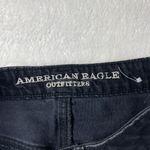 American Eagle  Outfitters Denim Skirt Womens Size 2 Black Button Fly Grunge Goth Photo 4