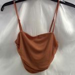 Lulus  Peach-Brown Ruched Bustier Crop Going Out Top Size Small Photo 0