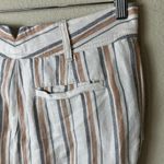 Free People  Striped Linen Beachy Wide Leg Pants Trousers - Size 2 Photo 6