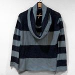 Free People Lulu Rugby Blue Striped Cowl Neck Alpaca Wool Blend Sweater Photo 1