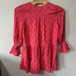 Tuckernuck Pomander Place Hot Pink Red Ikat Kenzo Tiered Mini Dress Size XL Photo 4