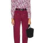 Isabel Marant  Noemie Straight Leg Jeans in Burgundy 38 New Womens Denim Pants Photo 0
