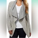 BNCI by Blanc Noir Gray Textured Waterfall Cardigan Chunky Knit Drape Size Small Photo 2