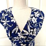 CHAPS short sleeved blue floral long dress Photo 4