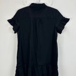J.Crew  Ruffle Sleeve Mini Shirt Dress Cotton Pockets Classic Black US 2 NWT Photo 10