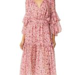 MISA Los Angeles Coco Pink Flowy Bohemian Chiffon Dress Ditsy Summer XS NWT $518 Photo 4