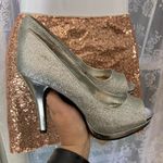 Rampage Silver glitter peep toe heels #glamour approx 9.5 Photo 1