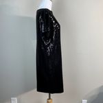 Robert Rodriguez Dress Womens 6 Black Sequin Mini Shift Short Sleeve Cocktail Photo 5