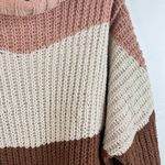 POL Size M Sweater High Up In The Sky Chunky Knit Turtleneck Long Sleeve Stripe Photo 4