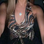 SheIn Brown and Black Tie Dye marble Halter Crop Top Size XS Photo 3