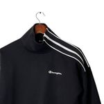 Champion  Fleece Sweatshirt Women’s Size XS Black Mock Neck Zip Shoulder Pullover Photo 2