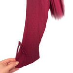 Maurice's Burgundy Lace Swiss Dot Peasant Blouse Photo 4