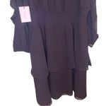 1. State NWT  Black Cold Shoulder Ruffle Sleeve Mini Dress Tiered SZ 0X Modest Photo 10