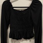 Urban Outfitters Black Long Sleeve Crop Top Photo 2
