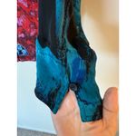 Chico's Fish Studio Style Asian Art Print Button Shirt Silk Blue Women's Size 2 Photo 2