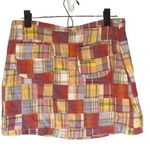 J.Crew Multicolor Madras Quilt Style Patchwork Cotton Mini Skirt Women Sz 2 Photo 0