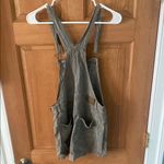 American Eagle  Outfitters Size XS Women's Teen Girl Grayish Green Linen Overalls Photo 2