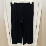 Loft  wide leg pull on ribbed pants size Large black rayon Photo 9