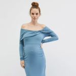 Motherhood Maternity NWT  Off-Shoulder Maternity Photoshoot Gown/Dress Photo 5