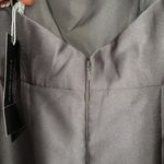 Alfred Sung NWT Caviar Gray High Neck Cut Out Satin Dress Size 2 Photo 5