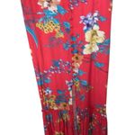 Band of Gypsies Floral Red Front Slit Open Ruffle tier Maxi Skirt boho western Photo 7