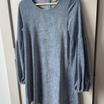 Altar'd State Altar’d State Velvet Powder Blue Long Balloon Sleeve Mini Dress Size XSmall Photo 1