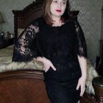 Boohoo  lace black mini dress with lace cape size 6 Photo 0